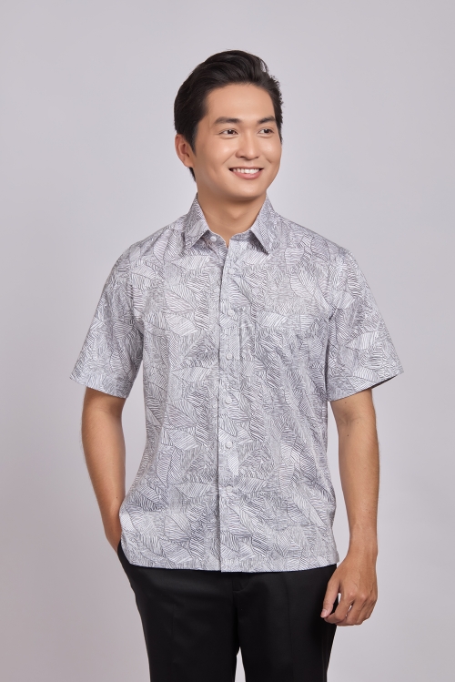 Sơ mi nam ngắn tay Casual - vạt ngang